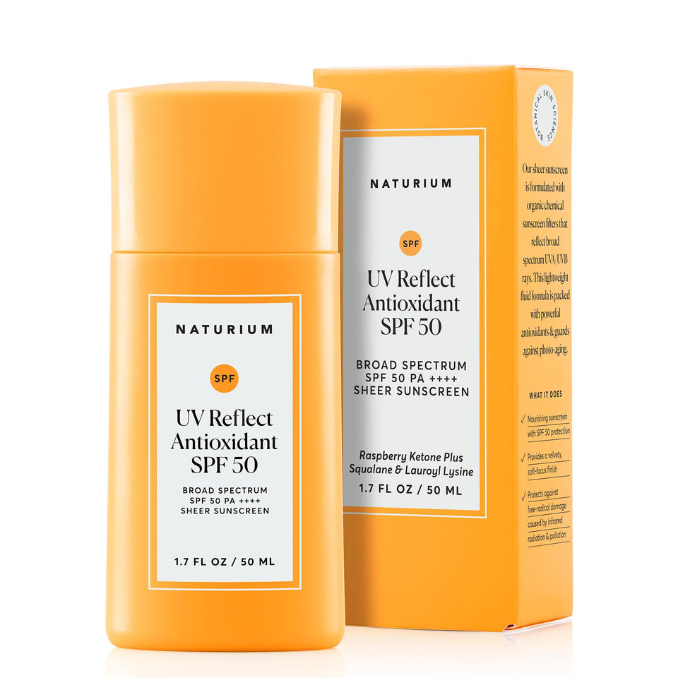 Naturium front packaging showing SPF 50 protection and benefits