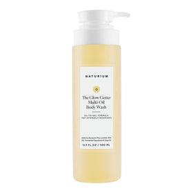 Naturium front packaging of The Glow Getter showing bottle and clean design for shelf appeal