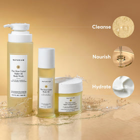 Naturium bottle staged on bathroom shelf for daily routine inspiration