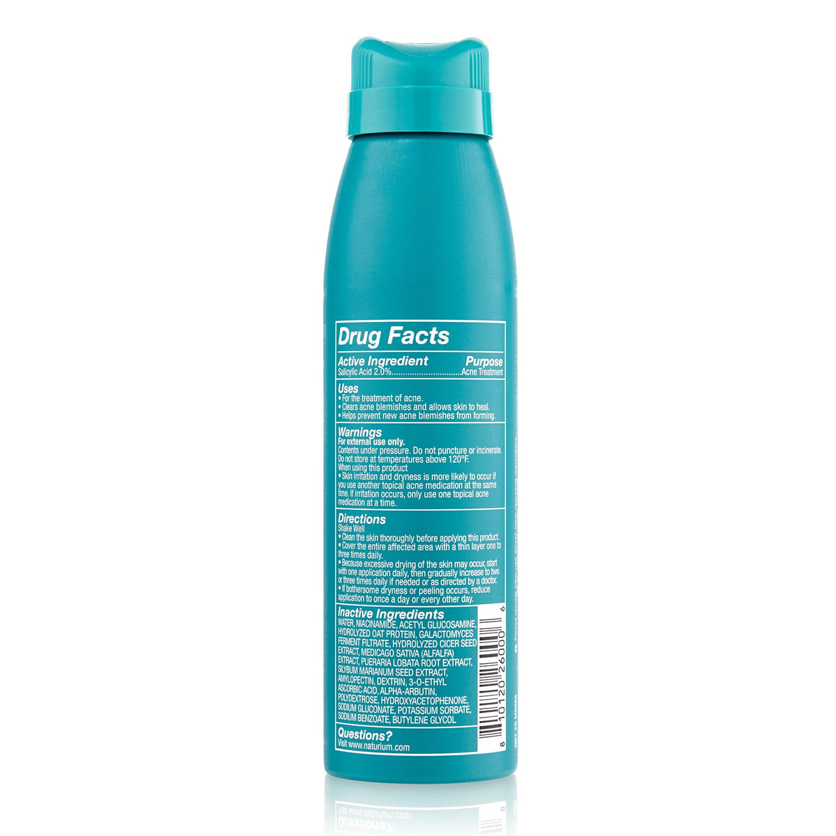 Naturium ingredient label showing encapsulated salicylic acid and niacinamide benefit
