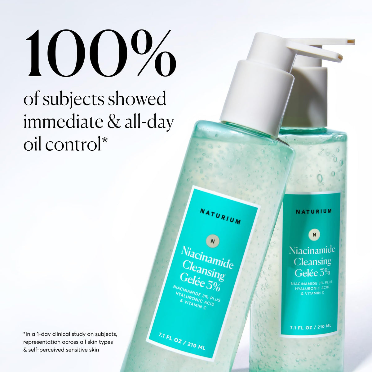 Naturium label close-up of ingredients listing niacinamide and hyaluronic acid
