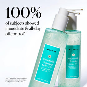 Naturium label close-up of ingredients listing niacinamide and hyaluronic acid