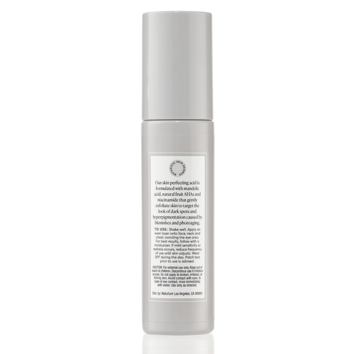 Naturium bottle on bathroom shelf lifestyle shot showing simple incorporation into routines