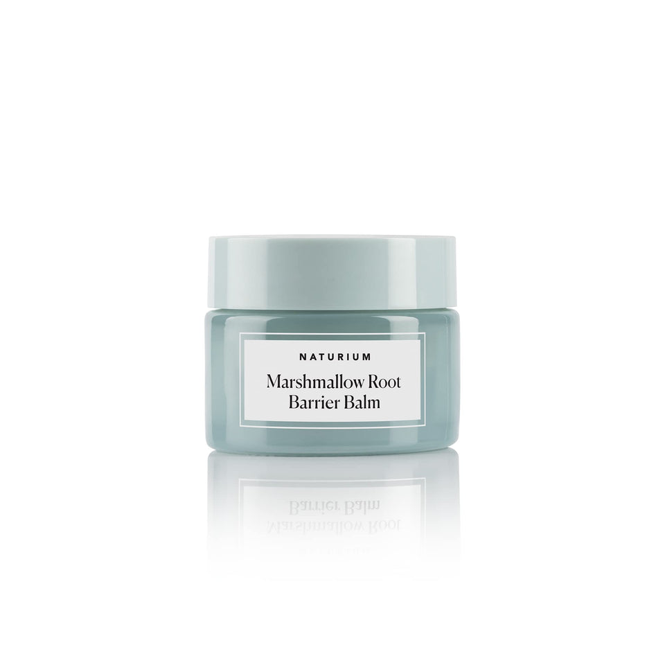 Naturium marshmallow root barrier balm front packaging showing size and label benefits