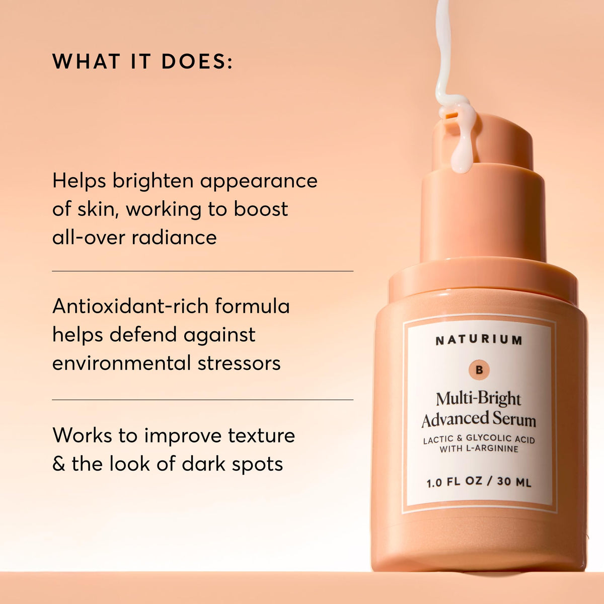 Naturium Multi-Bright texture close-up drop showing lightweight exfoliating serum