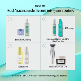 Naturium bottle on bathroom shelf in lifestyle scene conveying daily routine use