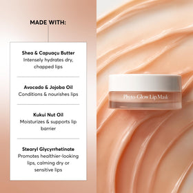 Naturium Phyto-Glow Lip Mask next to coin showing 0.5 oz size and portable convenience