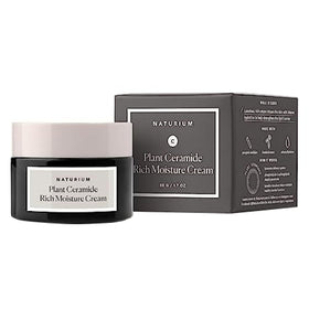 Naturium jar front view showing product and clear label, hydrates skin barrier