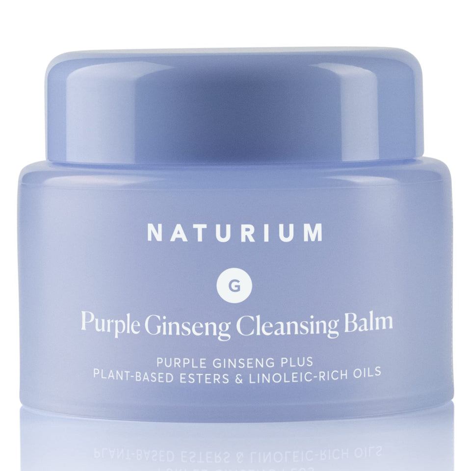 Naturium front jar view showing purple ginseng balm for effortless makeup removal