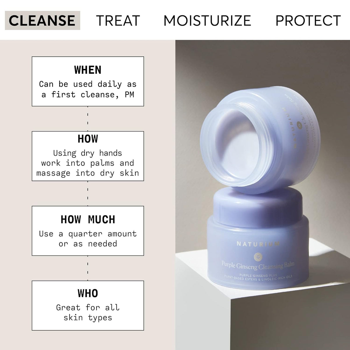 Naturium close-up of sorbet-like balm texture illustrating smooth application