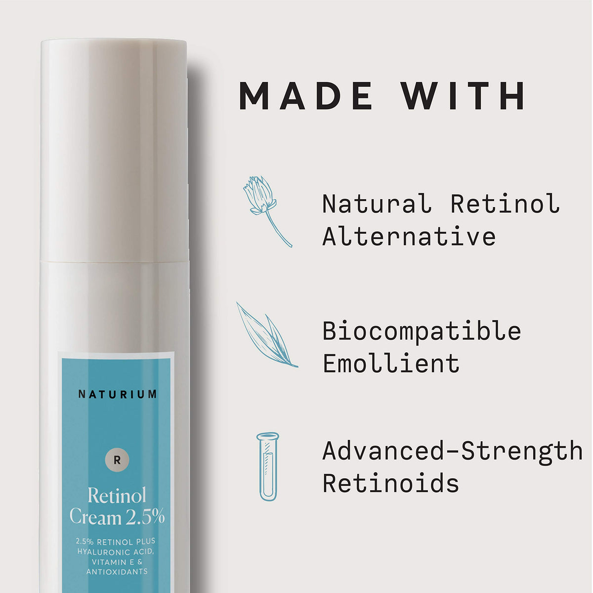 Hand applying Naturium retinol cream to demonstrate lightweight absorption and skin comfort