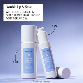 Naturium serum applied on hand, showing visible plumping and smooth finish