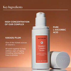 Naturium bottle on bathroom counter illustrating daily skincare routine
