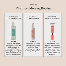 Naturium bottle on bathroom shelf lifestyle shot conveying daily routine use