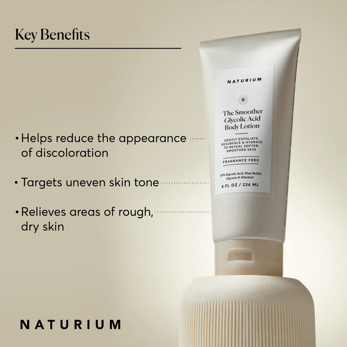 Naturium close-up lotion texture showing lightweight exfoliating feel