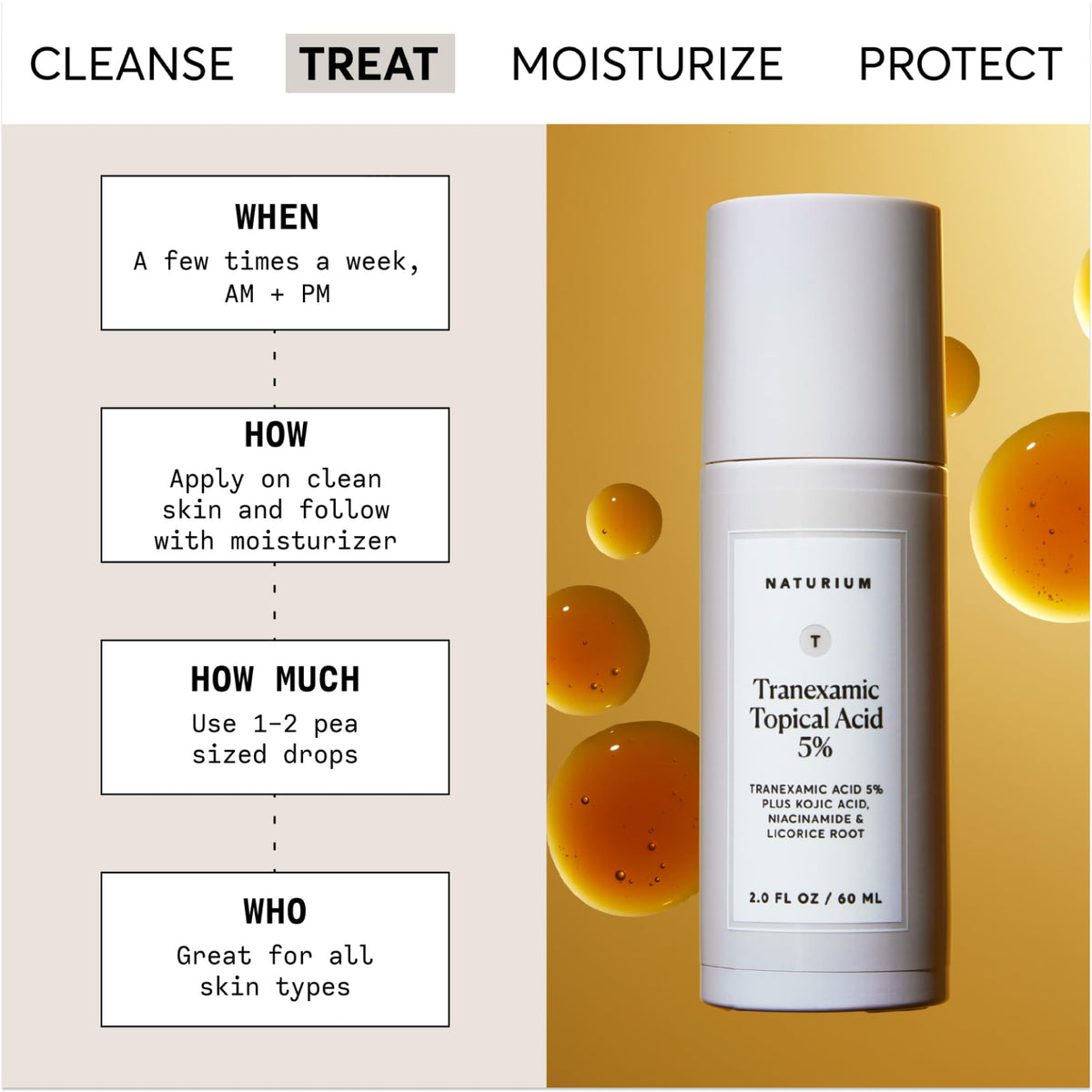 Naturium close-up of serum texture highlighting lightweight, fast-absorbing feel