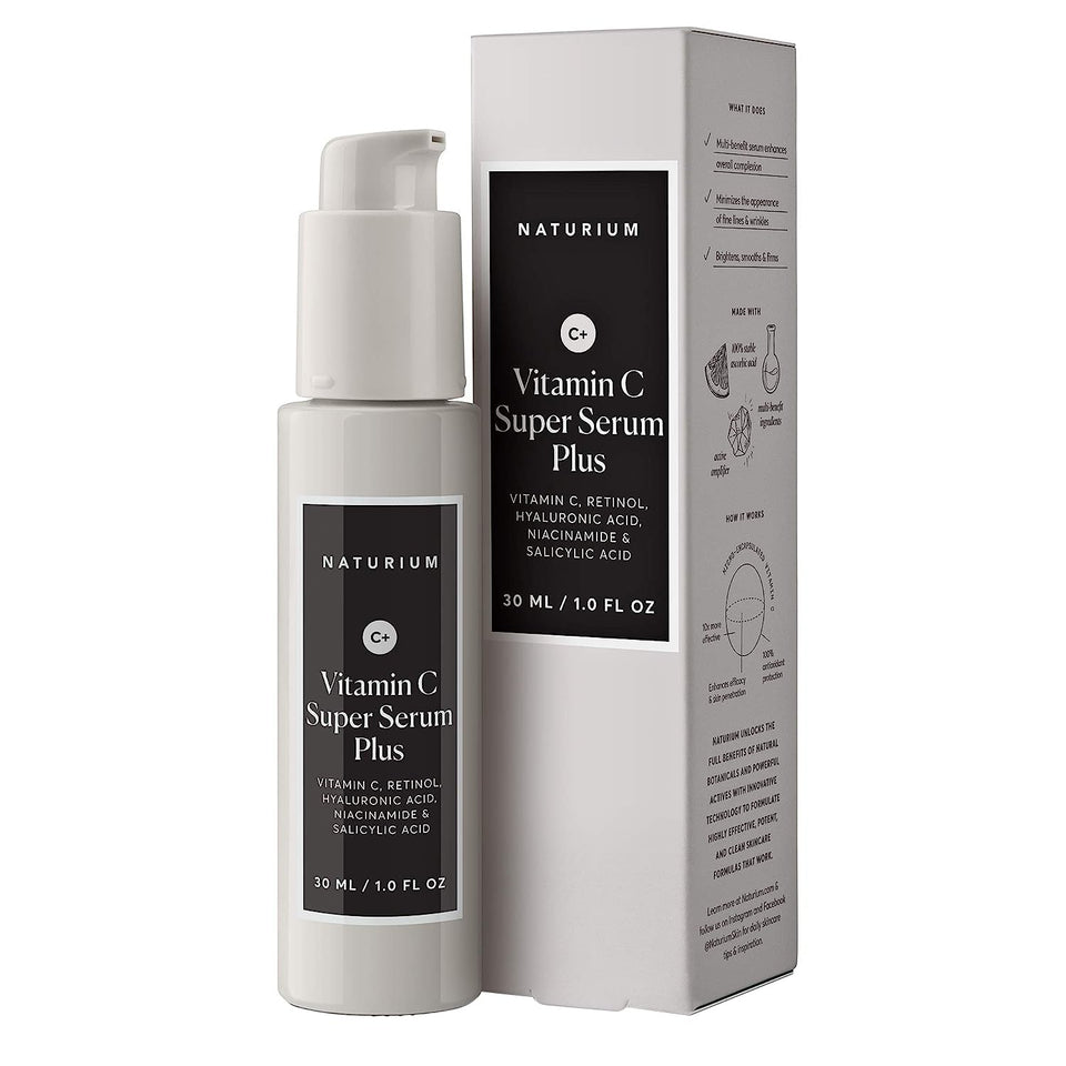 Naturium front packaging showing bottle and benefits for brighter skin