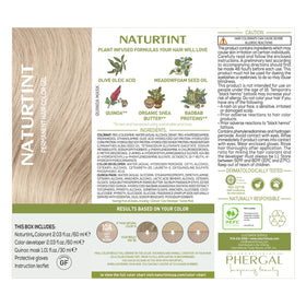 Naturtint before and after hair showing cooler ash blonde tone and coverage