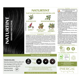 Naturtint after color hair showing ebony black shine and healthy look