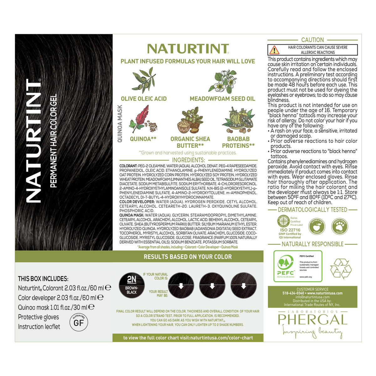 Naturtint box contents with applicator and instruction leaflet