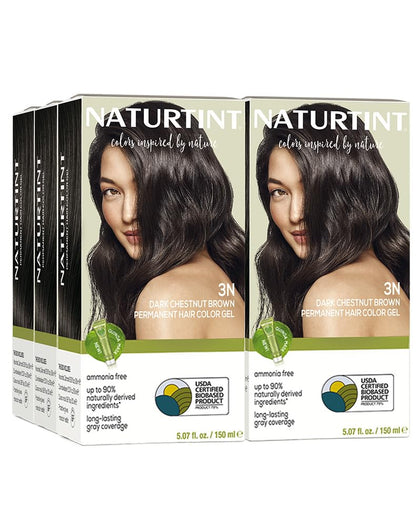 Naturtint front packaging showing 3N Dark Chestnut Brown and benefits