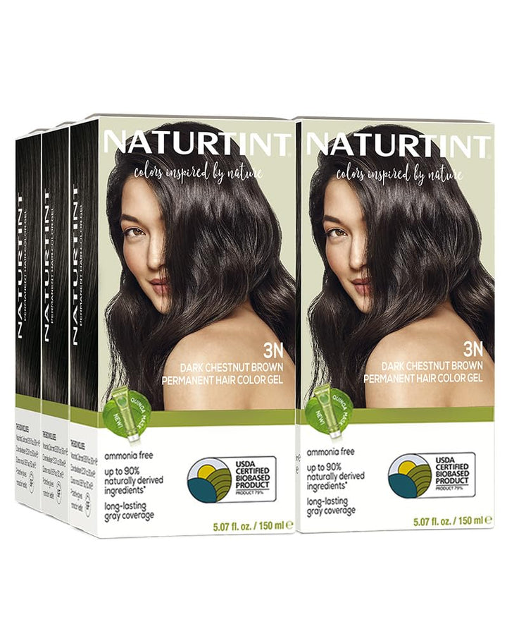 Naturtint front packaging showing 3N Dark Chestnut Brown and benefits