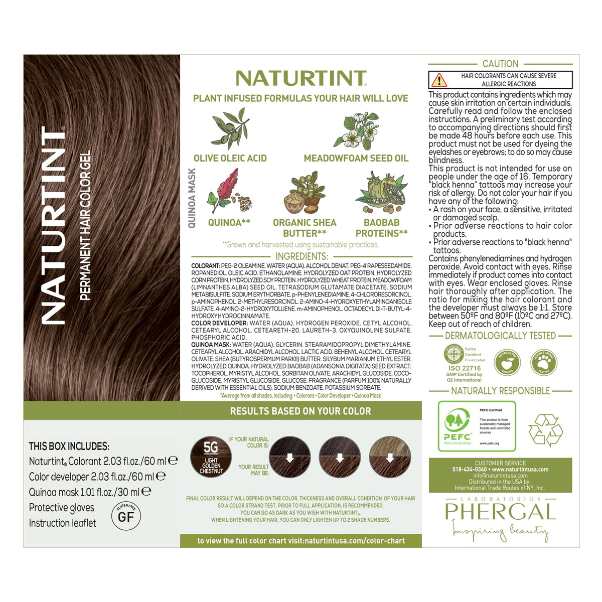 Naturtint before and after hair comparison illustrating warm chestnut result