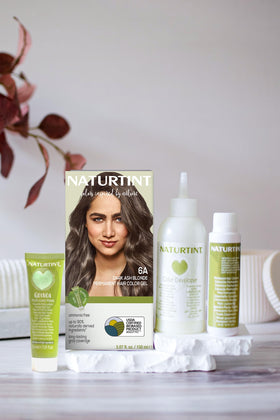 Naturtint open tube and developer vial ready for mixing for easy application