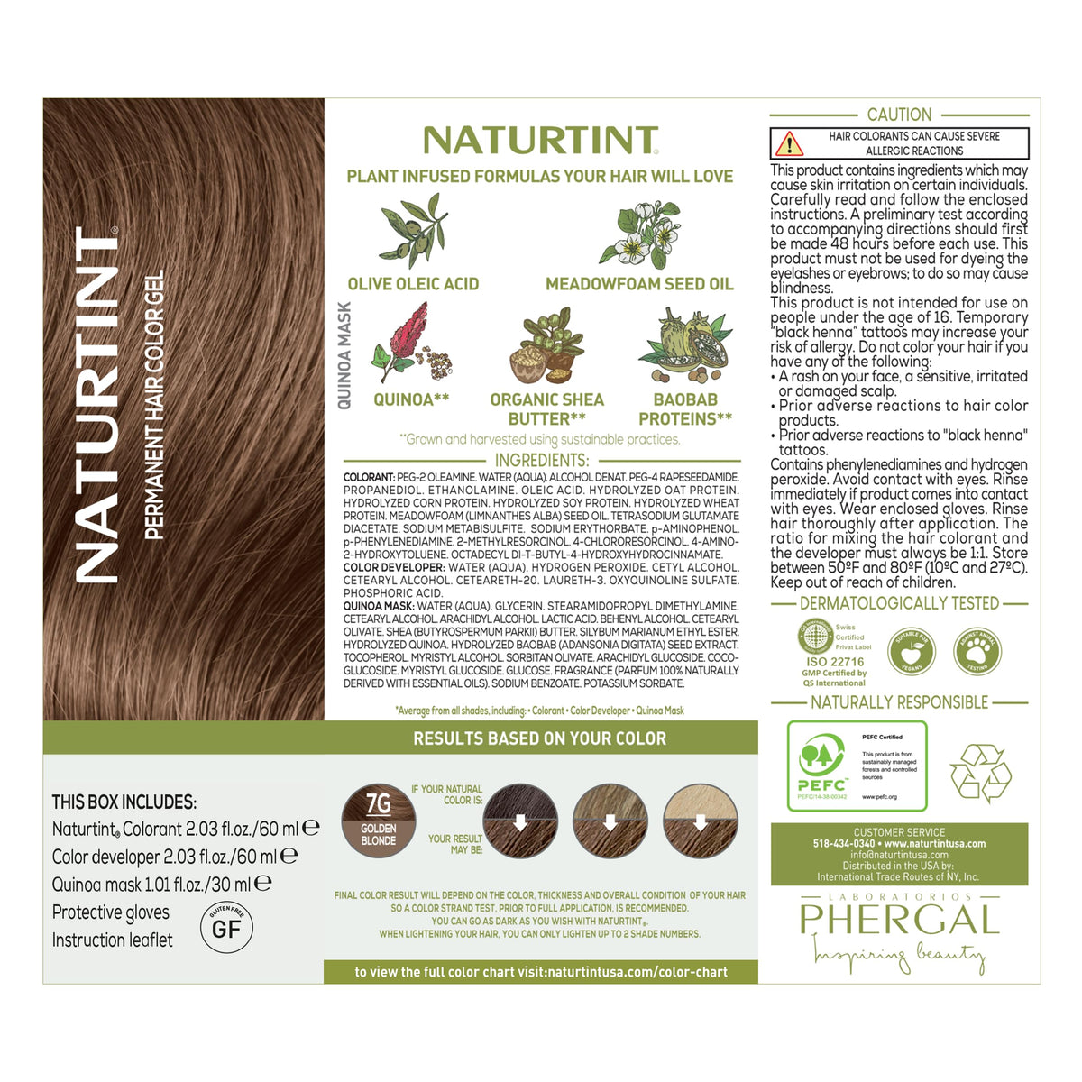 Naturtint before and after hair showing warm golden blonde result