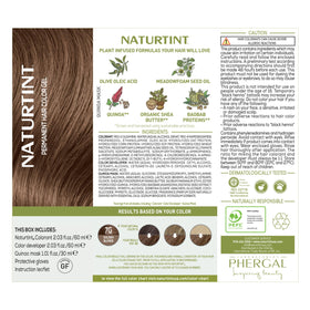 Naturtint before and after hair showing warm golden blonde result