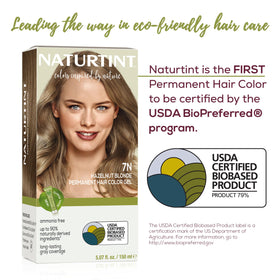 Naturtint tube and developer in hand demonstrating simple, mess-free application