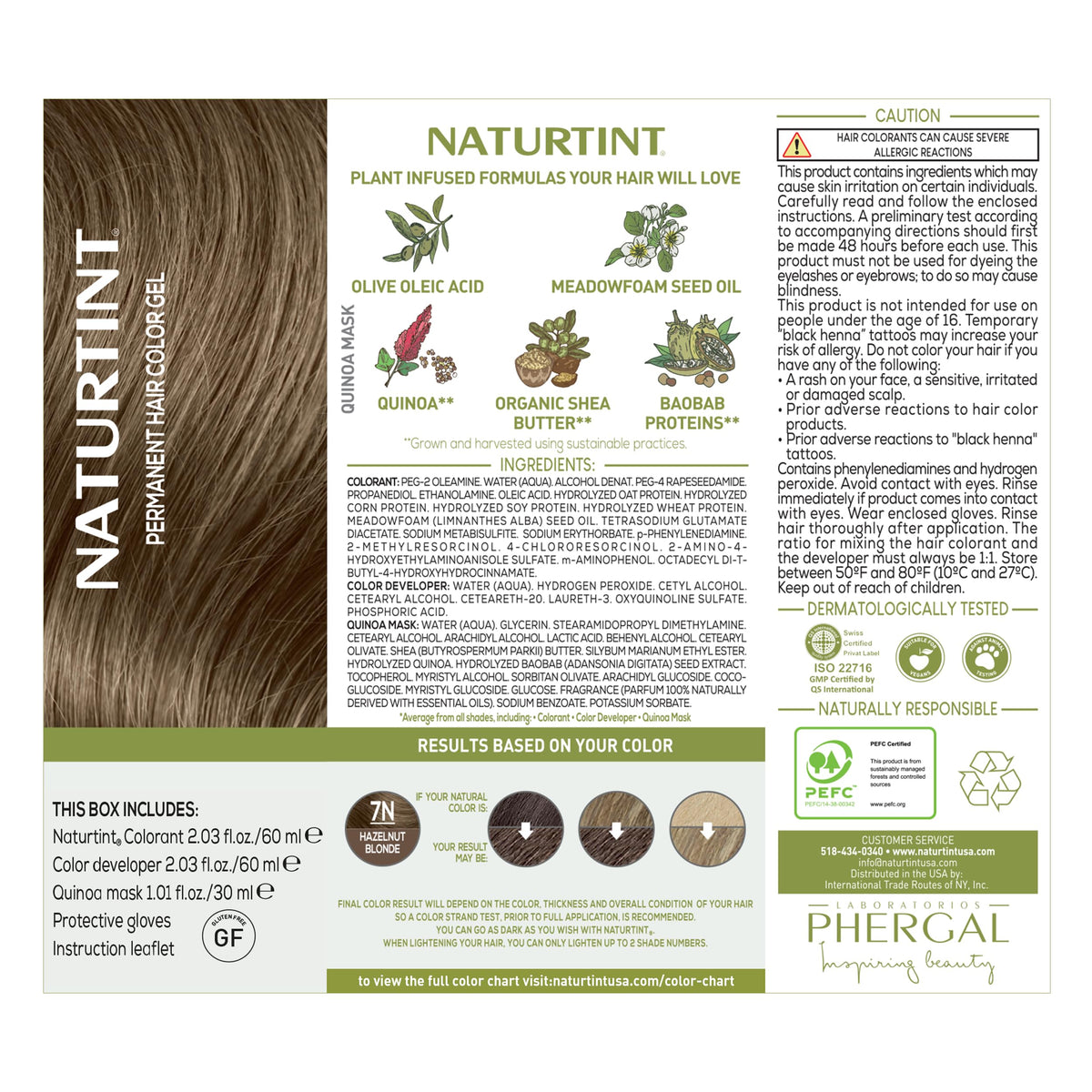 Naturtint hair sample showing hazelnut blonde result and natural-looking shine