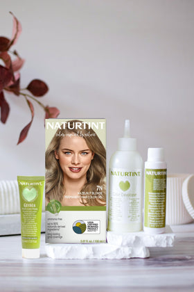 Naturtint ingredient list close-up highlighting plant-based formula benefits
