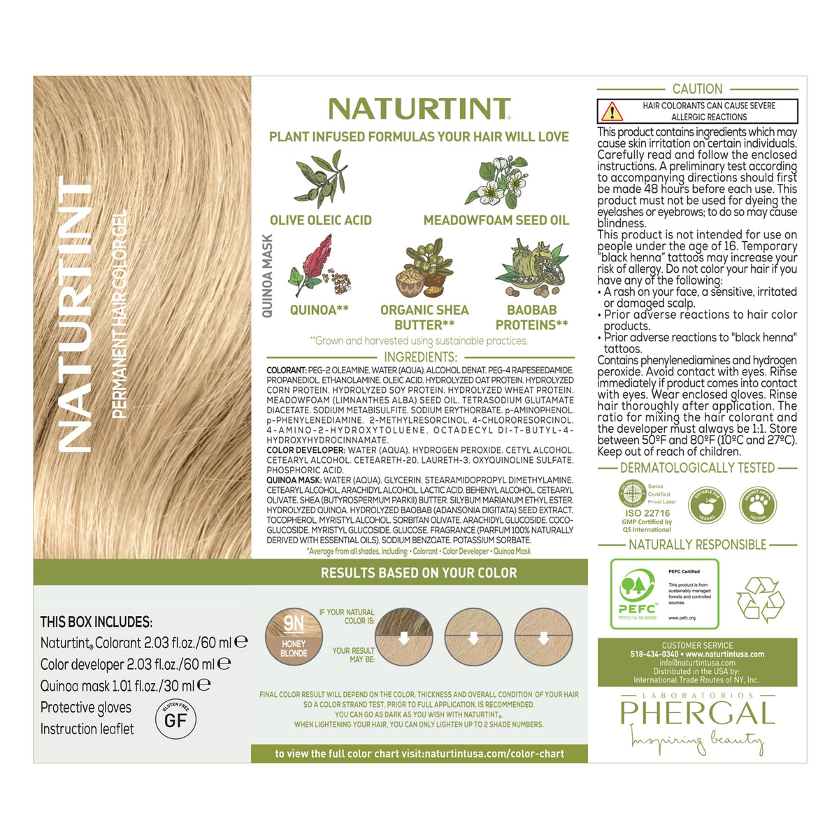 Naturtint kit contents and size comparison showing included developer and accessories