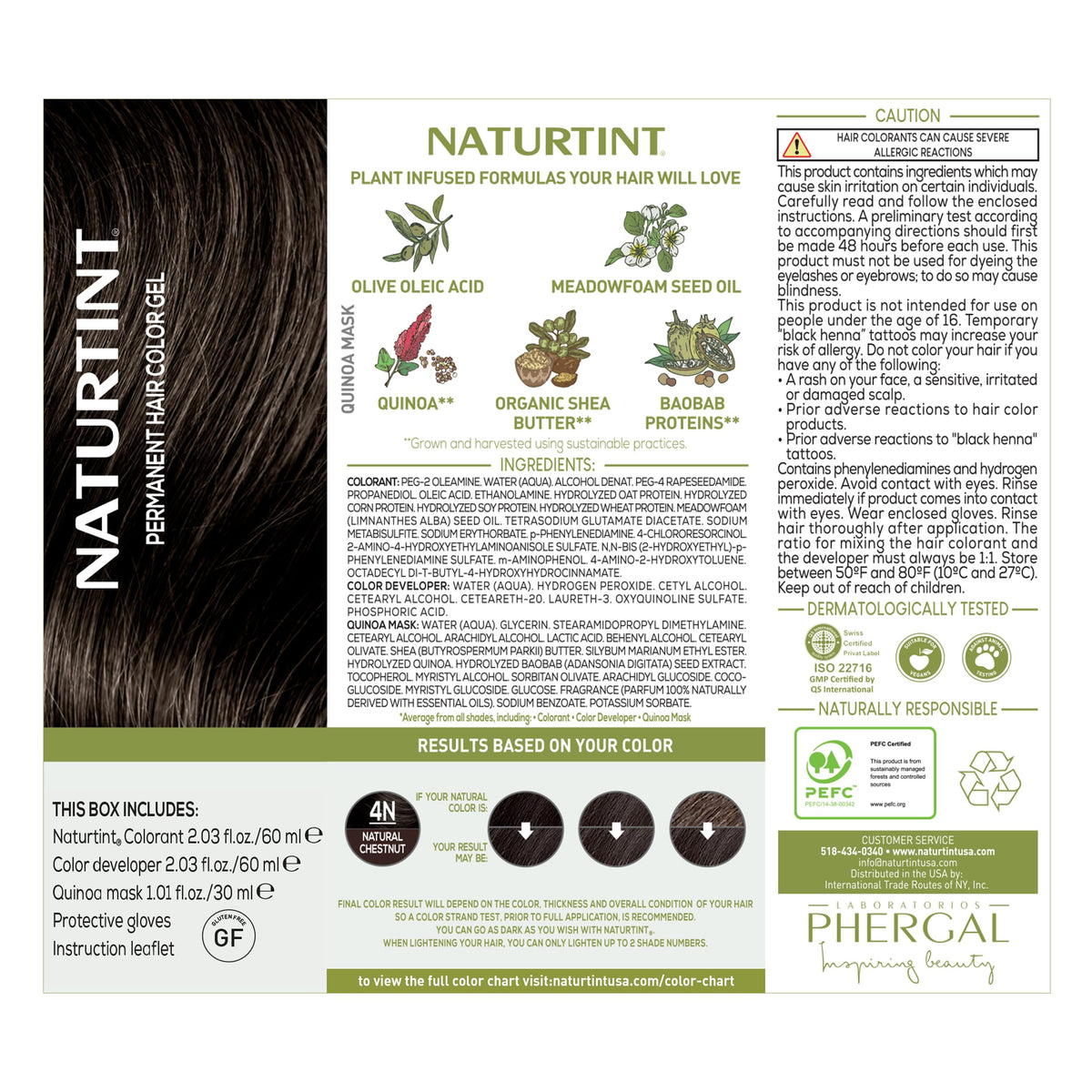 Naturtint after-color on medium-length hair showing rich chestnut shine and depth