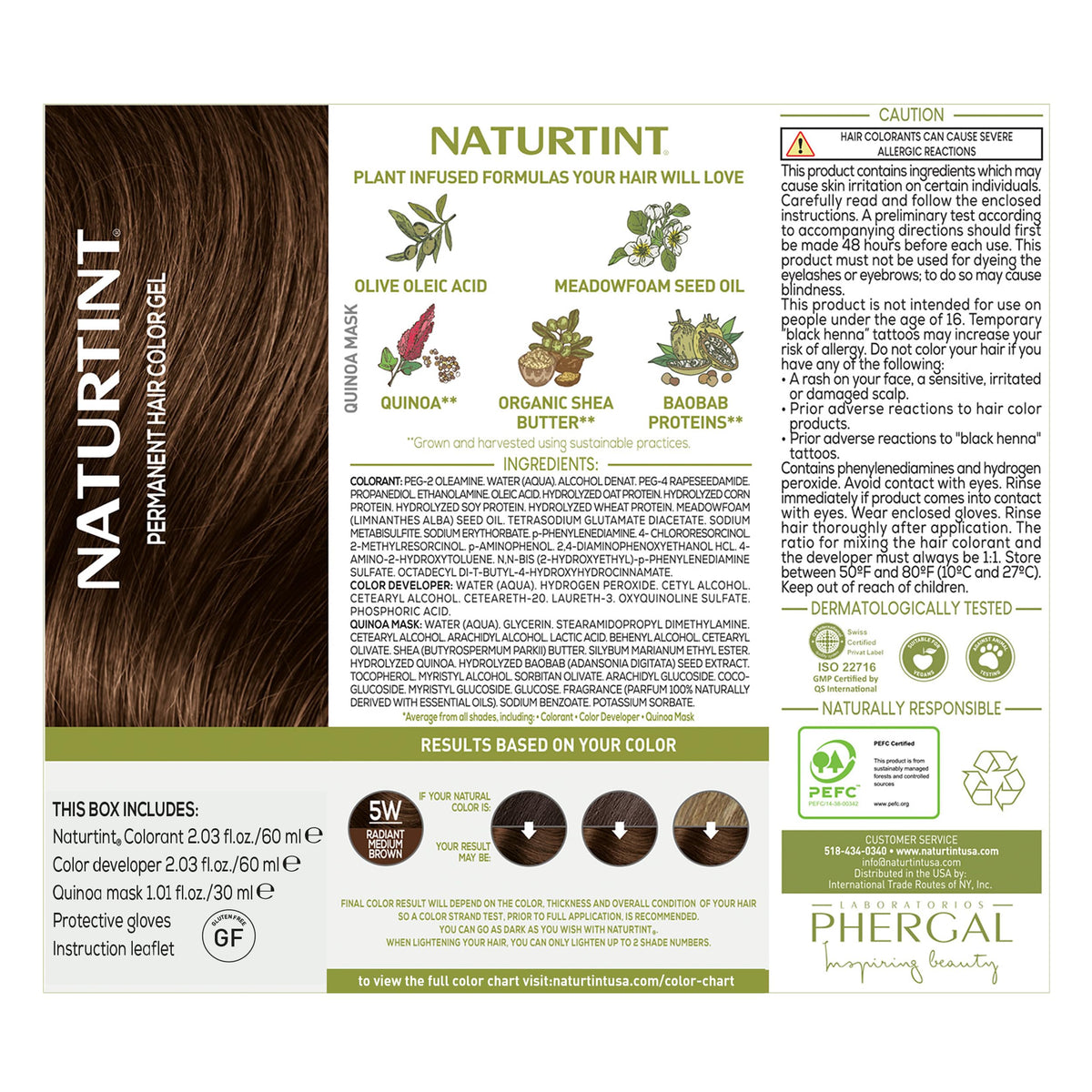 Naturtint before and after image showing even medium brown gray coverage