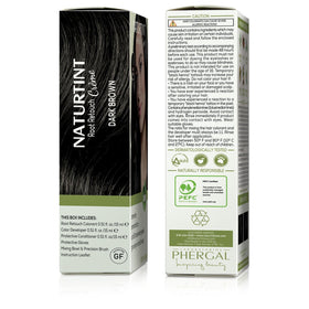 Naturtint before and after roots showing natural dark brown gray coverage