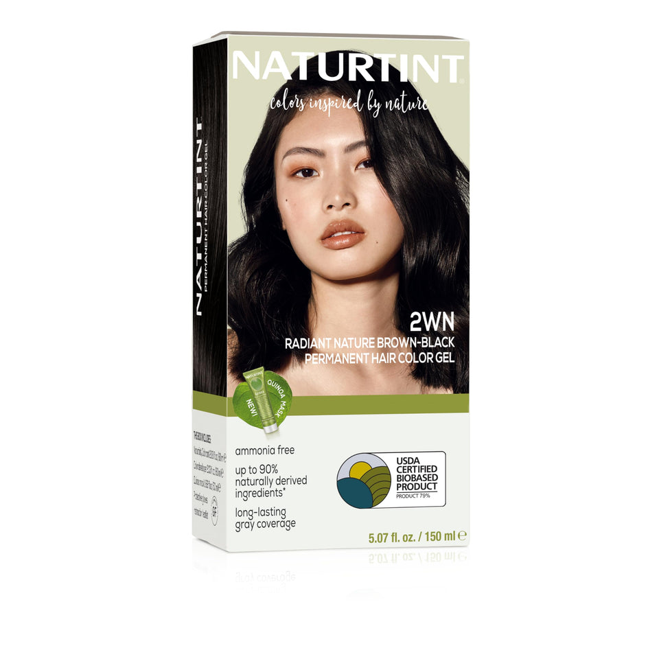 Naturtint front packaging shows 2WN Radiant Nature Brown Black and clear benefits