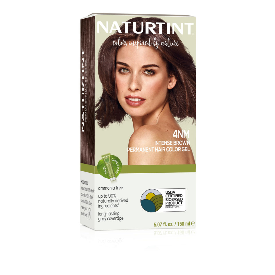 Naturtint front packaging showing 4NM Intense Brown and benefits