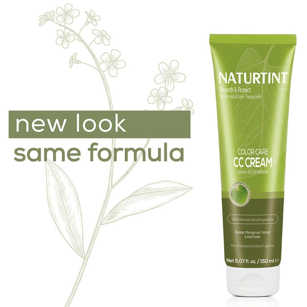 Naturtint bottle beside hairbrush showing product size and portability