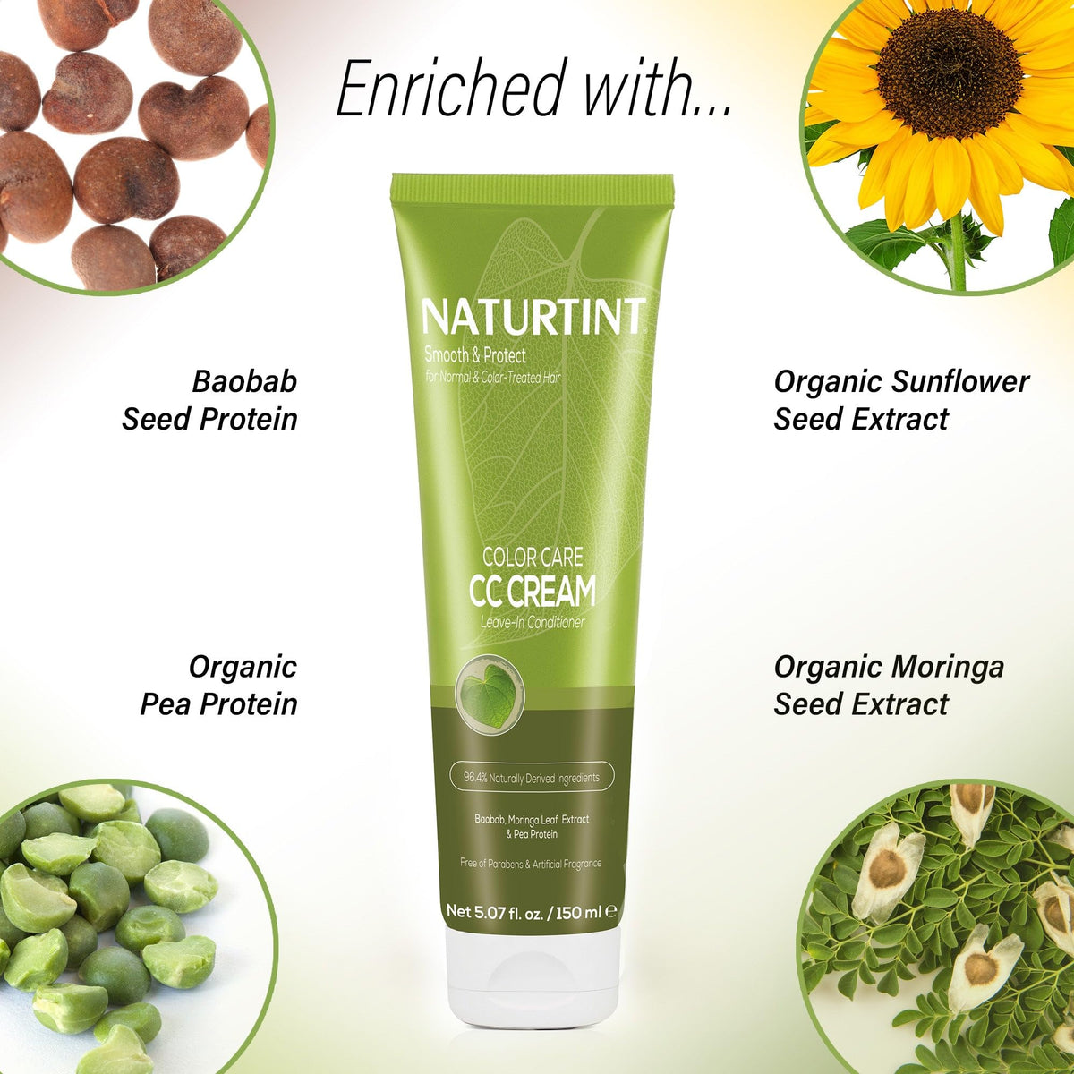 Naturtint leave-in conditioner texture on hand illustrating lightweight feel