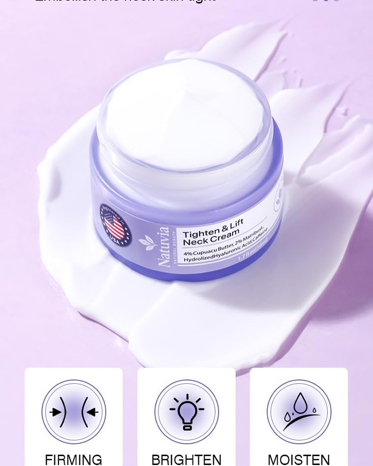 Lifestyle photo of neck and décolleté with Natuvia for everyday beauty routine