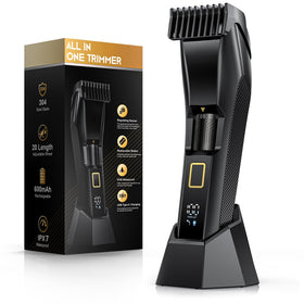 NAUQUOHZ front view of trimmer showing sleek design and controls for precise grooming