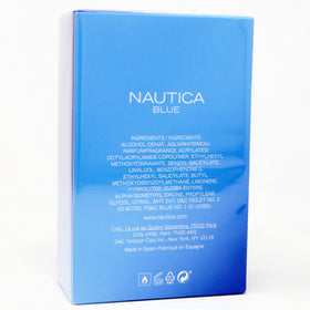 Nautica Blue close-up of label and cap highlighting brand detail