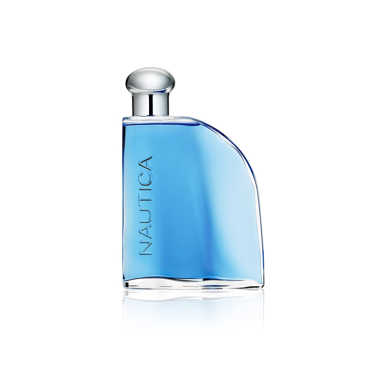 Nautica Blue front bottle showing clean label and blue glass for fresh everyday wear