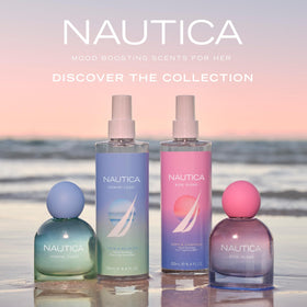 Nautica Jasmine Coast mist in hand demonstrating lightweight, quick refresh