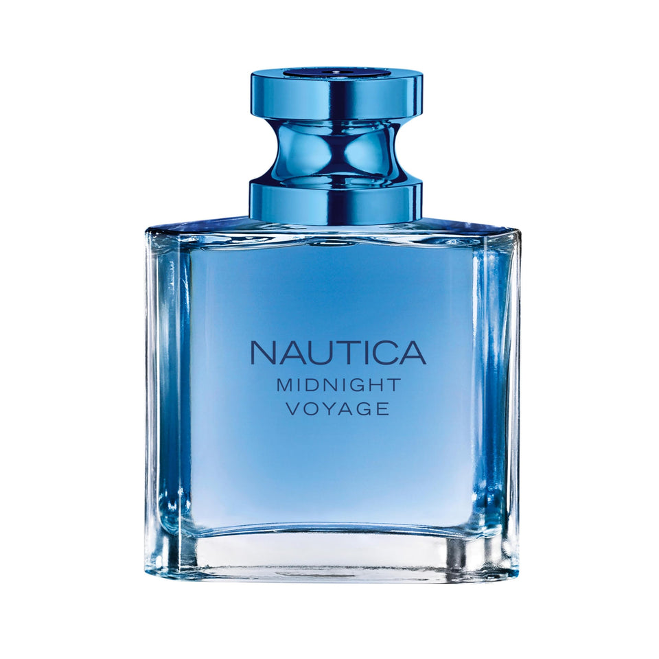 Nautica Midnight Voyage front bottle showing label and sleek glass finish for easy recognition