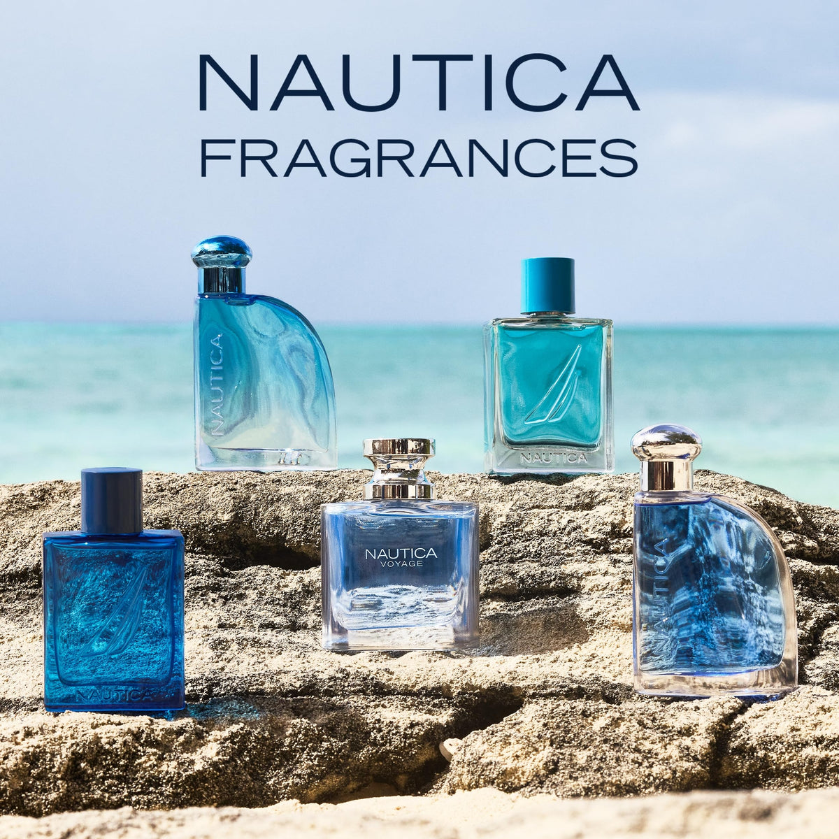 Nautica Midnight Voyage next to a ruler showing compact 1.6 fl oz size for portability