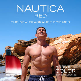 Nautica red body spray detail showing nozzle for quick refresh