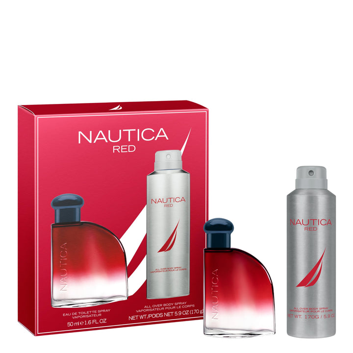 Nautica red front packaging showing both bottles and gifting appeal